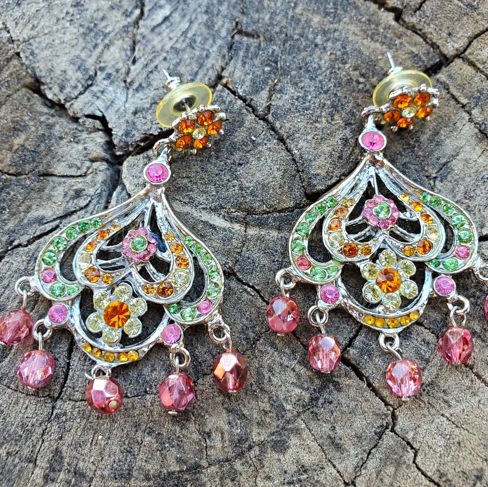 Vintage Tiara Misu Chandelier Earrings
